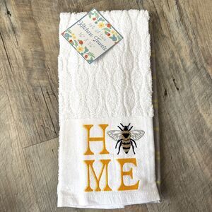 Set Of 2 Heavyweight 100% Cotton Kitchen Towels 16" x 26" Honey Bee/Plaid
